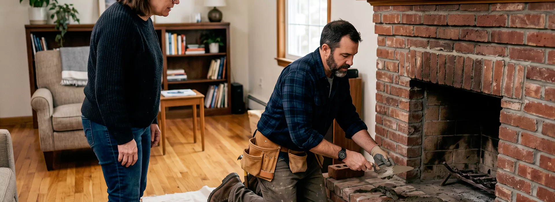 Brick Fireplace Repair in Woodbridge