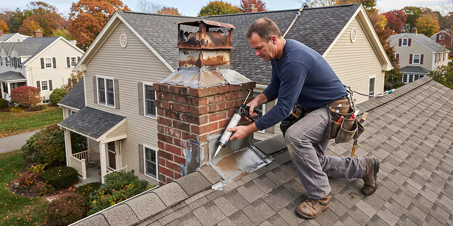 Chimney Chase Flashing Repair Woodbridge