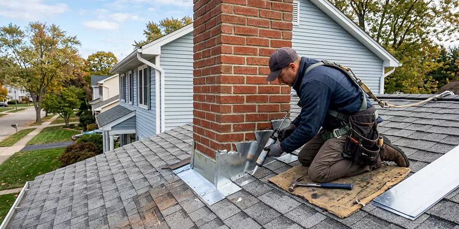 Roof and Chimney Flashing Leak Repair Woodbridge