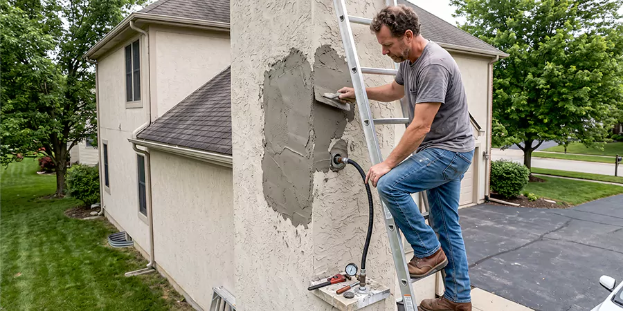 Gas and Stucco Chimney Repair Woodbridge