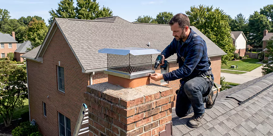 Masonry Chimney Spark Arrestor Installation Woodbridge