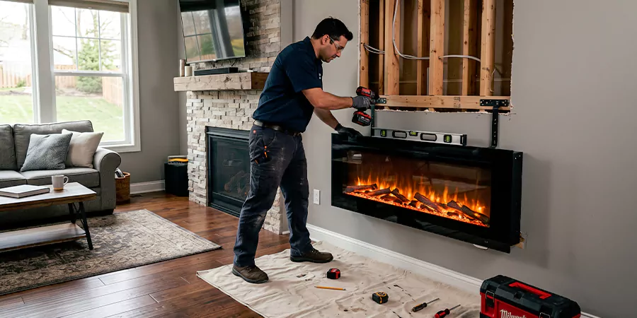 Fake Fireplace and Faux Insert Installation Woodbridge