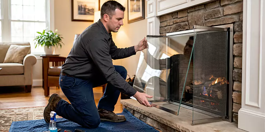 Fireplace Glass Panel and Screen Installation Woodbridge